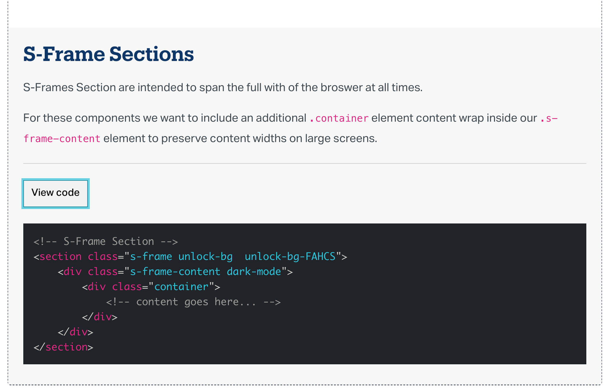 dev-friendly-s-frame-code